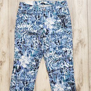 Nine West Women's Chrystie Capri Denim Blue Print Size 10